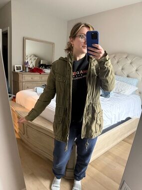 Aritzia Talula Olive Utility Jacket with Hood